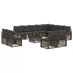  Kerti Kanapé Szett 13 pcs Szürke polirattan