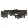  Kerti Kanapé Szett 14 pcs Szürke polirattan