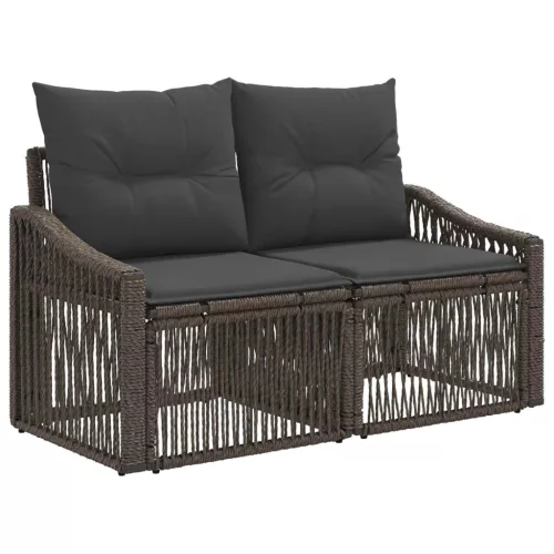  Kerti Kanapé Szett 14 pcs Szürke polirattan