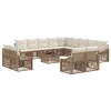  Kerti Kanapé Szett 14 pcs Bézs polirattan