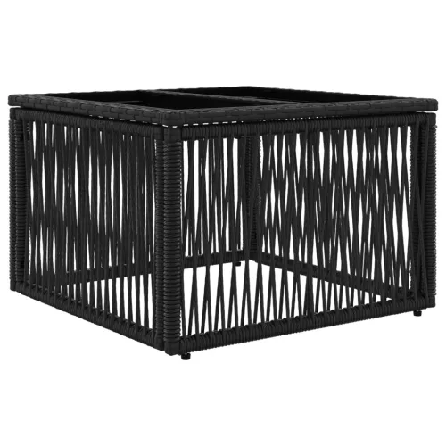  Kerti Kanapé Szett 12 pcs Fekete polirattan
