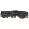  Kerti Kanapé Szett 12 pcs Szürke polirattan