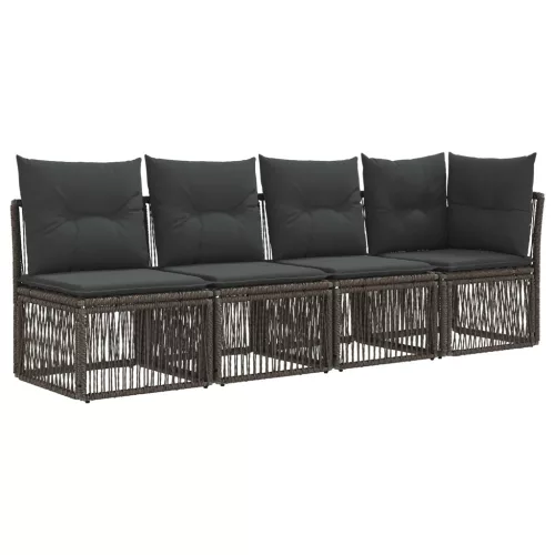  Kerti Kanapé Szett 12 pcs Szürke polirattan