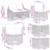  Kerti Kanapé Szett 12 pcs Szürke polirattan