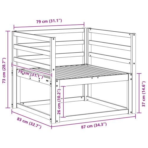  Kültéri középső kanapé Tömör Akácfa Természetes