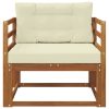  Kültéri középső kanapé Tömör Akácfa Természetes