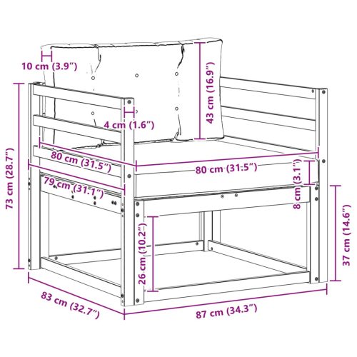  Kültéri középső kanapé Tömör Akácfa Természetes