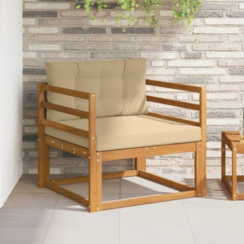  Kültéri középső kanapé Tömör Akácfa Természetes