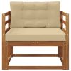  Kültéri középső kanapé Tömör Akácfa Természetes