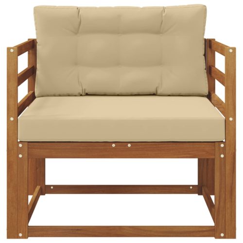  Kültéri középső kanapé Tömör Akácfa Természetes