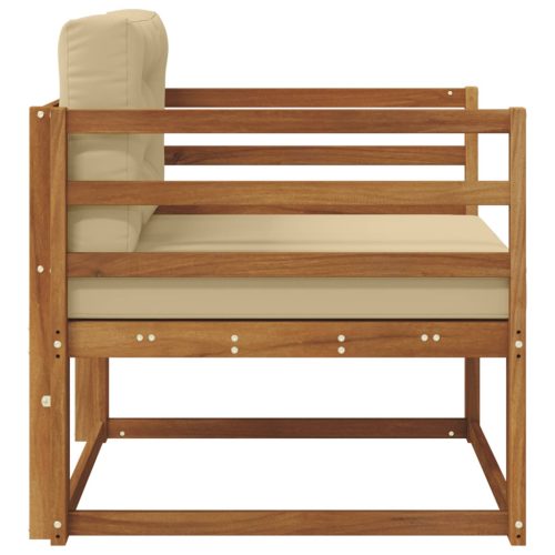  Kültéri középső kanapé Tömör Akácfa Természetes