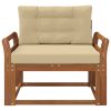  Kültéri középső kanapé Tömör Akácfa Természetes