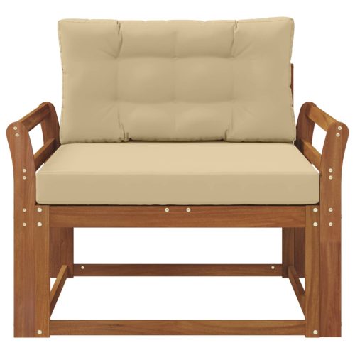  Kültéri középső kanapé Tömör Akácfa Természetes