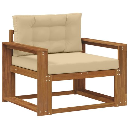  Kültéri középső kanapé Tömör Akácfa Természetes