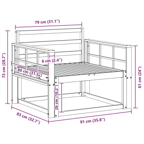  Kültéri középső kanapé Tömör Akácfa Természetes