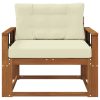  Kültéri középső kanapé Tömör Akácfa Természetes