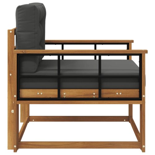  Kültéri középső kanapé Tömör Akácfa Természetes