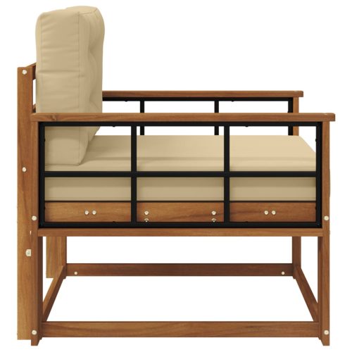  Kültéri középső kanapé Tömör Akácfa Természetes