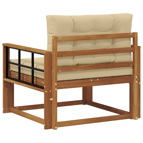  Kültéri középső kanapé Tömör Akácfa Természetes