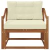  Kültéri középső kanapé Tömör Akácfa Természetes