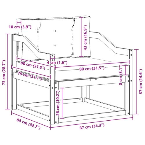  Kültéri középső kanapé Tömör Akácfa Természetes
