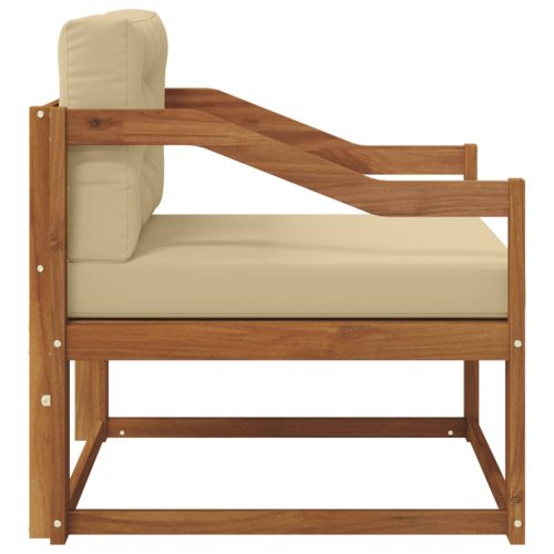  Kültéri középső kanapé Tömör Akácfa Természetes