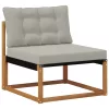  Kültéri kanapé szett Tömör akácfa és textilén Természetes