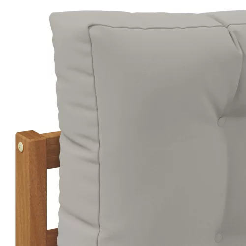  Kültéri kanapé szett Tömör akácfa és poliészter Természetes
