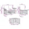  Kültéri kanapé szett 7 pcs Fekete és Sötétszürke Poliészter