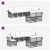  Kültéri kanapé szett 8 pcs Természetes és Krémszínű Fehér