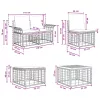  Kültéri kanapé szett 10 pcs Természetes és Krémszínű Fehér