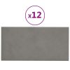  12 db világosszürke bársony fali panel 30 x 15 cm 0,54 m²