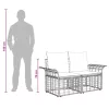  Kültéri kanapé szett 13 pcs Fekete és Sötétszürke Poliészter