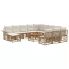  Kerti Kanapé Szett 6 pcs polirattan