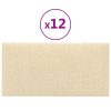  12 db krémszínű szövet fali panel 60x30 cm 2,16 m²