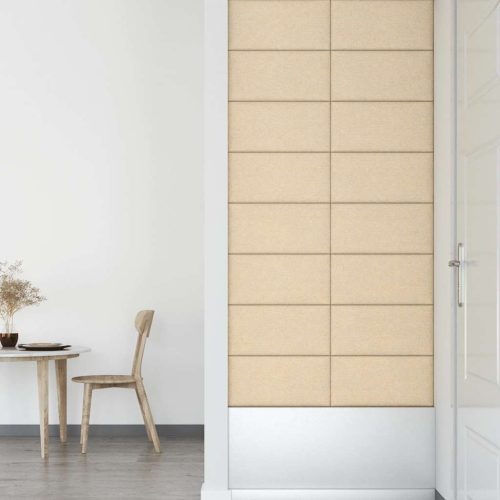 12 db krémszínű szövet fali panel 60x30 cm 2,16 m²