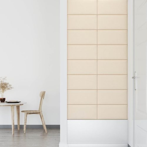  12 db krémszínű bársony fali panel 60x30 cm 2,16 m²