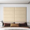 12 db krémszínű szövet fali panel 90x30 cm 3,24 m²