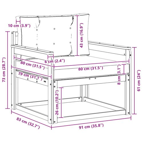  Kültéri középső kanapé Poliészter Fehér