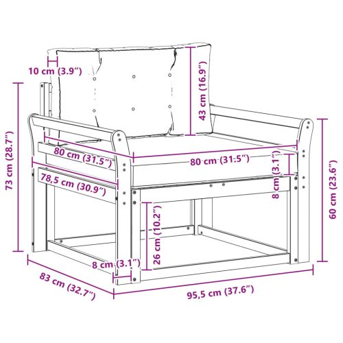  Kültéri középső kanapé Poliészter Fehér