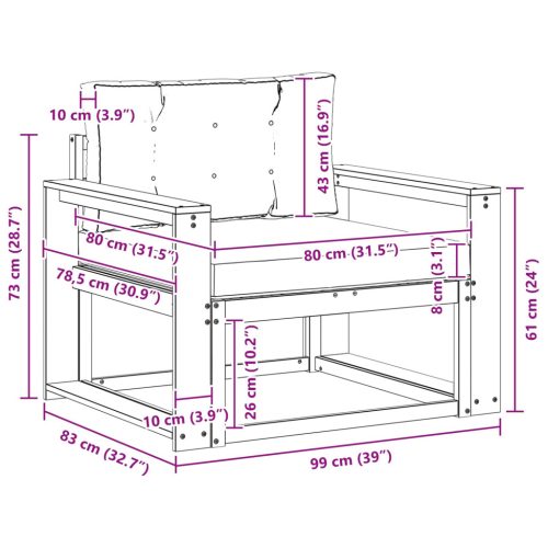  Kültéri középső kanapé Poliészter Fehér