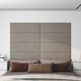    12 db világosszürke bársony fali panel 90 x 30 cm 3,24 m²