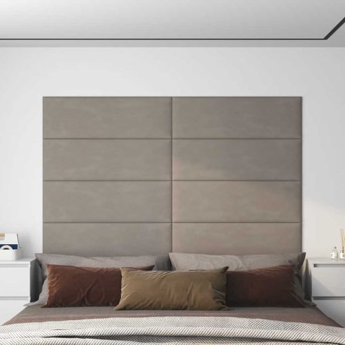  12 db világosszürke bársony fali panel 90 x 30 cm 3,24 m²