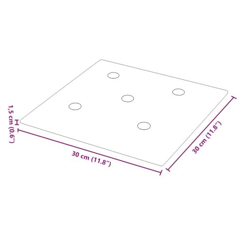  12 db piros műbőr fali panel 30 x 30 cm 1,08 m²
