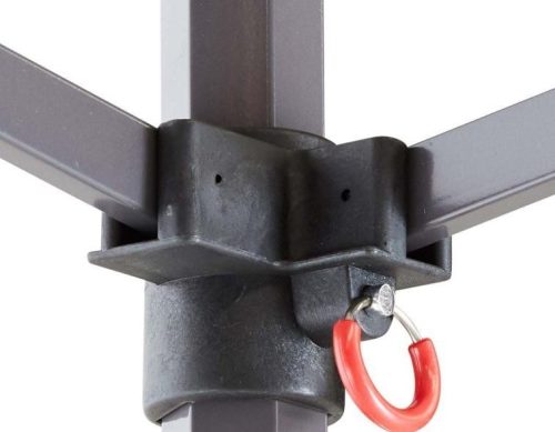 TP 3x3m összecsukható 800N acél pavilon, 4 db oldalfallal, tűzálló - fekete