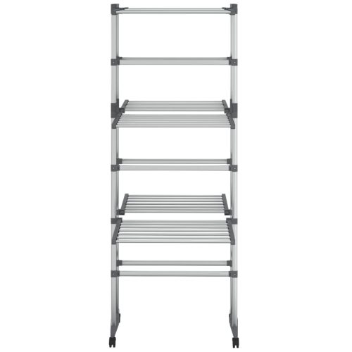  3 szintes ezüst ruhaszárító állvány kerekekkel 60x70x129 cm