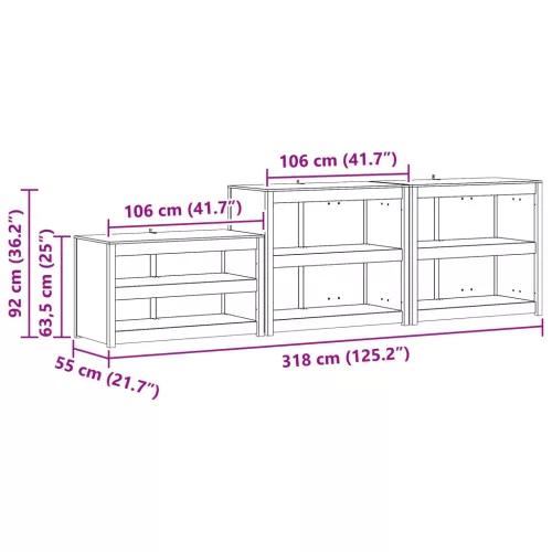  Kültéri konyhaszekrény MEPPEL 3 pcs Természetes Douglas