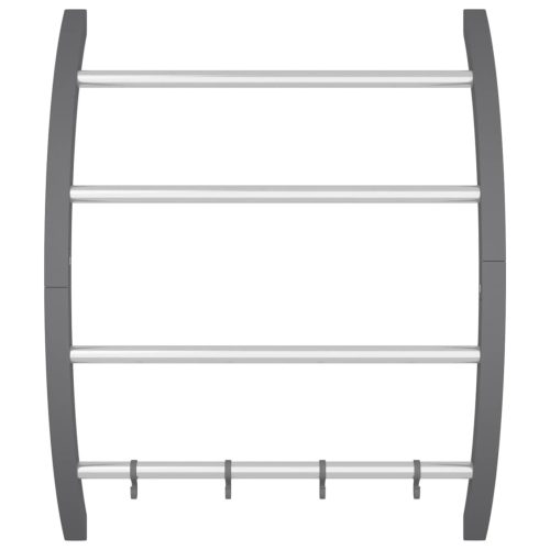  ezüstszínű alumínium törölközőtartó akasztókkal 56 x 16 x 72 cm