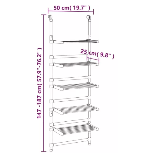  5 szintes alumínium akasztós ruhaszárító állvány 