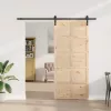  Csúszó ajtó Természetes 100 x 208 cm Tömör Fenyőfa